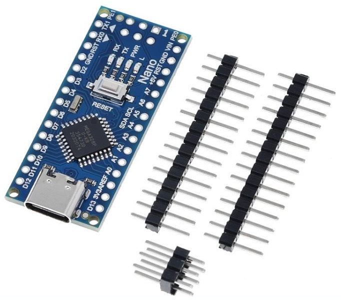 Nano V3 USB-C voor Arduino (clone maar compatible) CH340 chip met losse pins (BNL168)