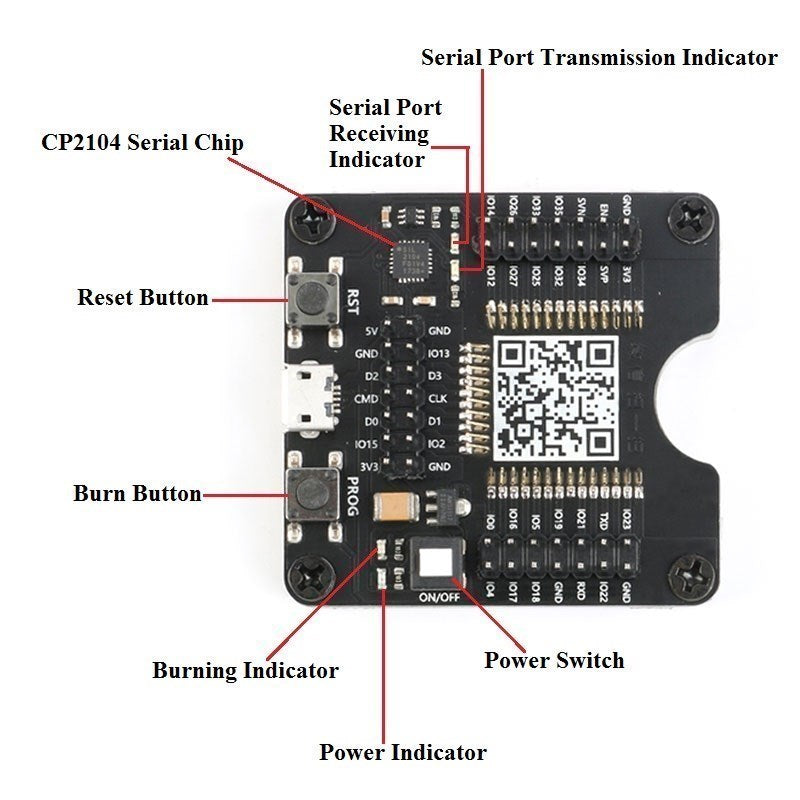 ESP32 WROOMWiFimoduledevelopmenttestburnboard BNL283 1