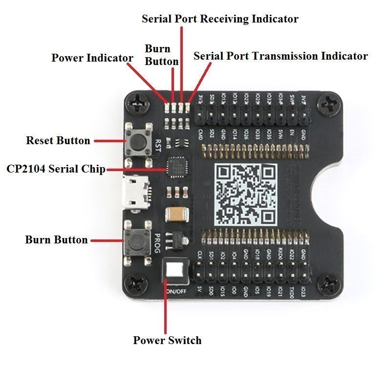 ESP32-WROVER WiFi module development test burn board (BNL281)