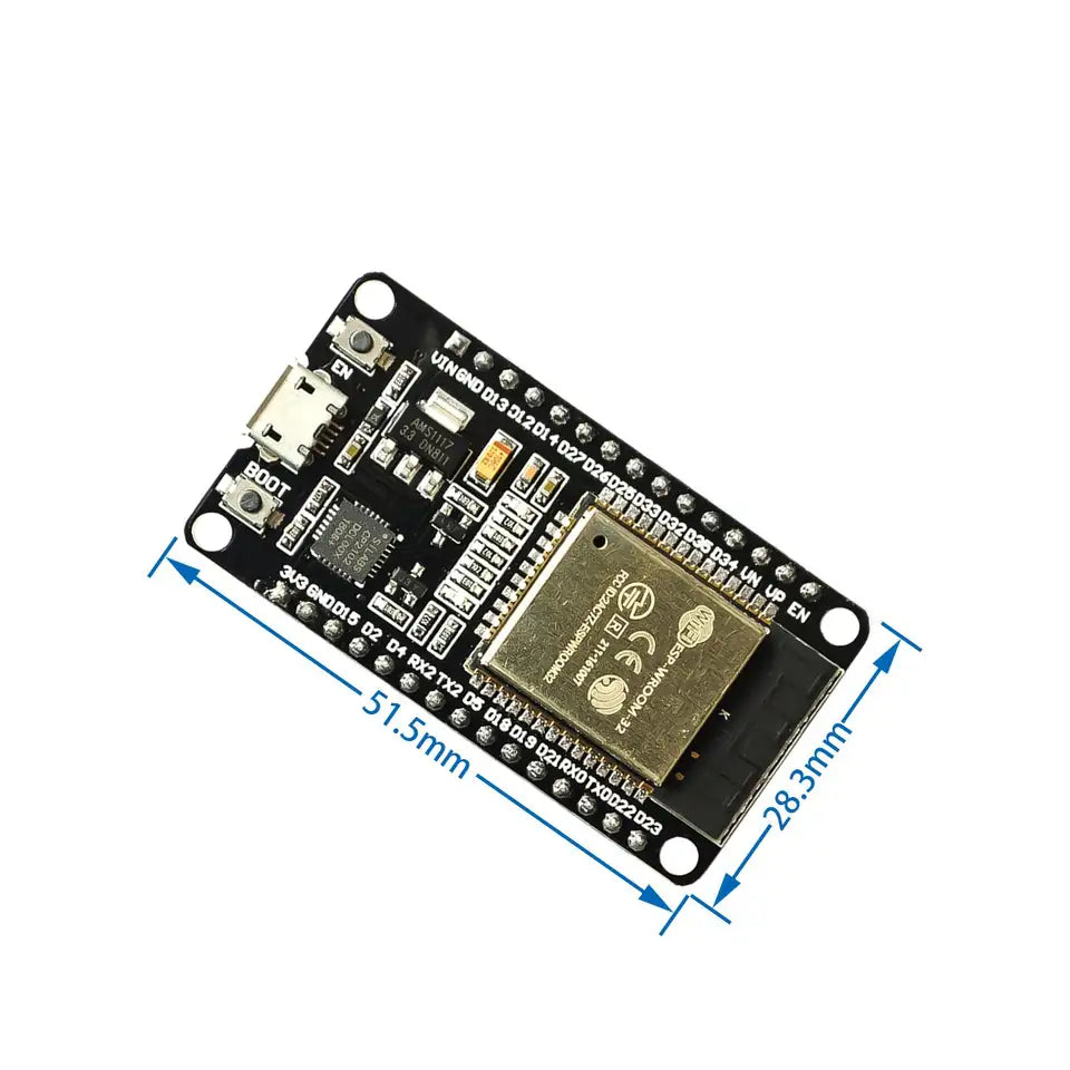 ESP32 WROOM losse header pins 4Mb Devkit V1 Board met WiFi Bluetooth en Dual Core processor (BNL93)