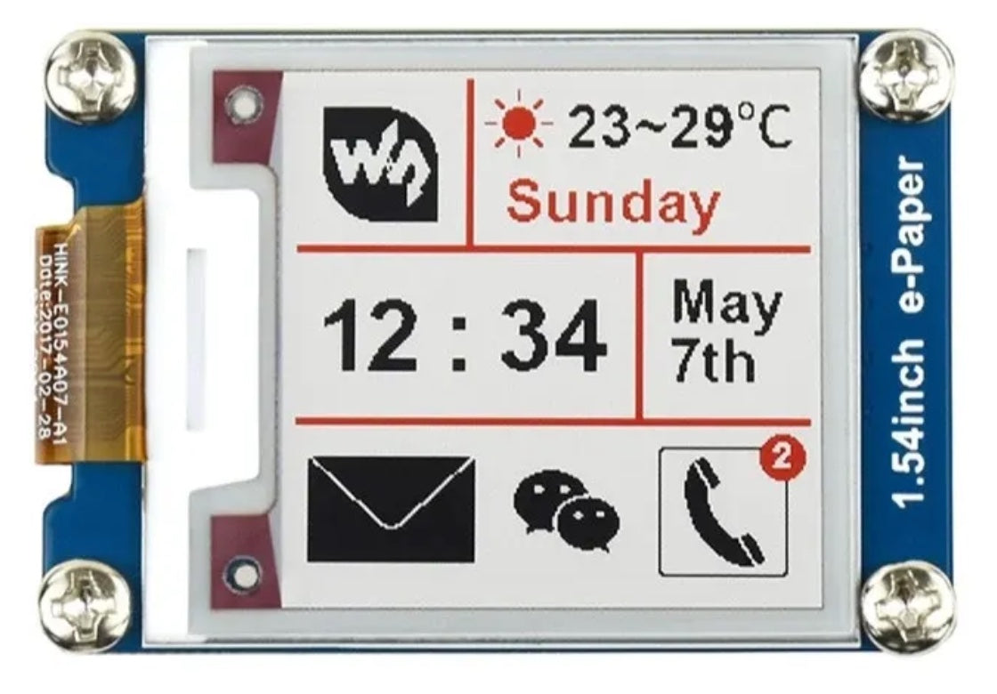 1.54inch E-Ink Display SPI zwart-wit-rood (BNL03)