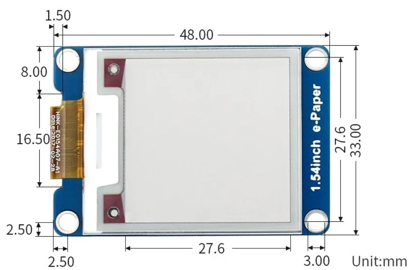 1.54inch E-Ink Display SPI zwart-wit-rood (BNL03)