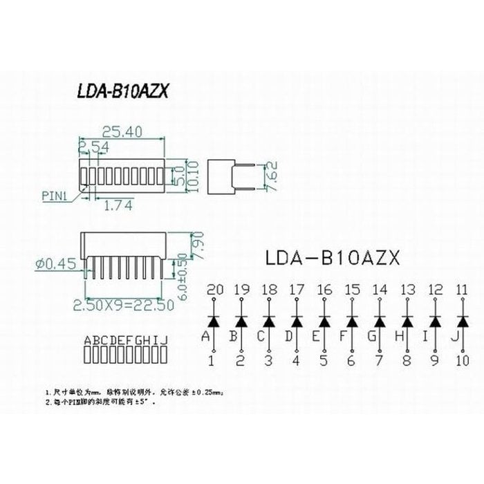 10 Segment LED Bar Rood (BNL04)